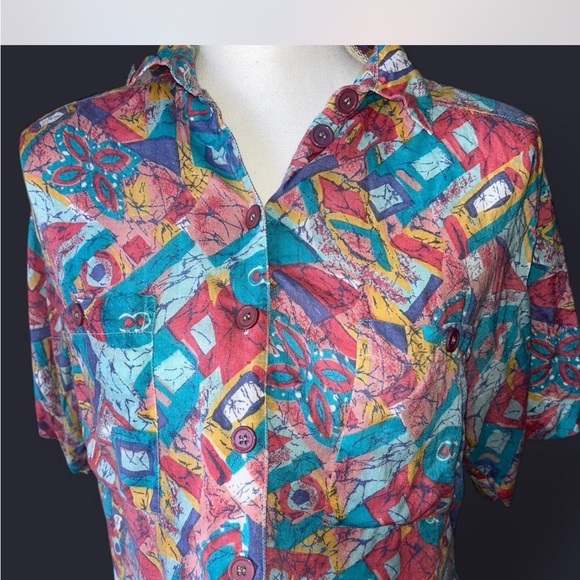 Colorful Button-Up Top - Picture 2 of 4